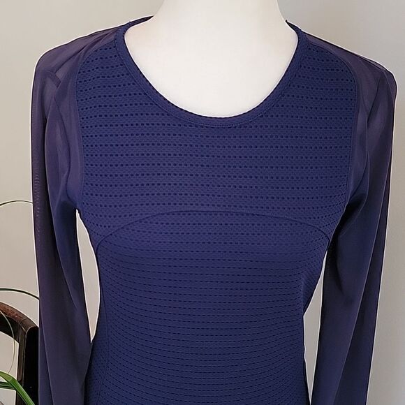 Reiss mesh sleeve Rita dress Indigo blue - Picture 4 of 15